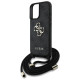 Guess 4G Big Logo Cord Stap Crossbody Case for iPhone 16 Black