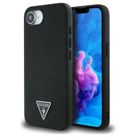 Guess Grained Triangle MagSafe case for iPhone 16e - black