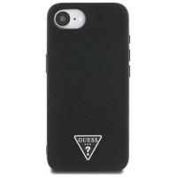 Guess Grained Triangle MagSafe case for iPhone 16e - black