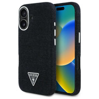 Guess Denim Triangle Logo MagSafe case for iPhone 16 - black