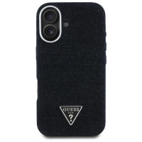 Guess Denim Triangle Logo MagSafe case for iPhone 16 - black