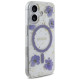 Guess Resin Flowers Glitter MagSafe case for iPhone 16 - purple
