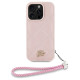 Karl Lagerfeld Quilted Initial Logo & Chain Strap iPhone 16 Pro Max Case - Pink