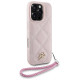 Karl Lagerfeld Quilted Initial Logo & Chain Strap iPhone 16 Pro Max Case - Pink
