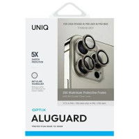 Uniq Optix Aluminum Camera Lens Protector iPhone 16 Pro / 16 Pro Max with applicator - titanium