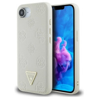 Guess Grained Hot Stamp Peony Triangle Logo MagSafe case for iPhone 16e - beige