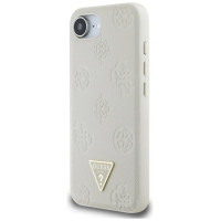 Guess Grained Hot Stamp Peony Triangle Logo MagSafe case for iPhone 16e - beige