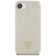 Guess Grained Hot Stamp Peony Triangle Logo MagSafe case for iPhone 16e - beige