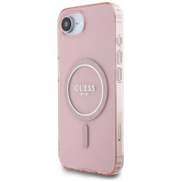 Guess IML Glitter Circle MagSafe case for iPhone 16e - pink