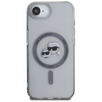 Karl Lagerfeld IML Metal Karl & Choupette Heads MagSafe iPhone 16e Case - Black