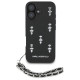 Karl Lagerfeld Saffiano Crystals w/Chain iPhone 16 Case - Black