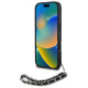 Karl Lagerfeld Saffiano Crystals w/Chain iPhone 16 Case - Black