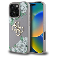 Guess Grained Roses Big 4G Logo iPhone 16 Pro Case - Purple