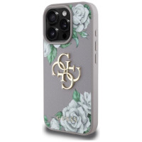 Guess Grained Roses Big 4G Logo iPhone 16 Pro Case - Purple