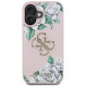 Guess Grained Roses Big 4G logo iPhone 16 case - pink