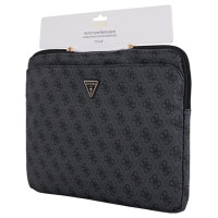 Guess Sleeve 4G Zipper Pocket Triangle Logo 14" Laptop Bag - Black