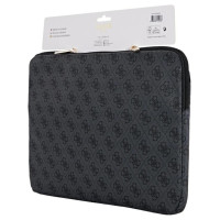 Guess Sleeve 4G Zipper Pocket Triangle Logo 14" Laptop Bag - Black