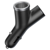 Baseus Y Type Car Charger car charger 2x USB + cigarette lighter socket 3.4A black (CCALL-YX01)