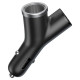Baseus Y Type Car Charger car charger 2x USB + cigarette lighter socket 3.4A black (CCALL-YX01)