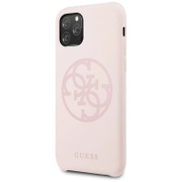 Guess GUHCN58LS4GLP iPhone 11 Pro light pink/light pink hard case Silicone 4G Tone On Tone