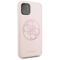 Guess GUHCN58LS4GLP iPhone 11 Pro light pink/light pink hard case Silicone 4G Tone On Tone