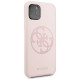 Guess GUHCN58LS4GLP iPhone 11 Pro light pink/light pink hard case Silicone 4G Tone On Tone