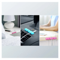 Ugreen 30762 self-adhesive organizer for 4 cables - black (2 pcs.)