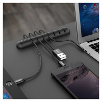 Ugreen 30762 self-adhesive organizer for 4 cables - black (2 pcs.)