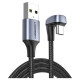 Ugreen nylon angled cable USB cable - USB Type C 1 m 3 A 18 W Quick Charge AFC FCP for gamers gray (70313)