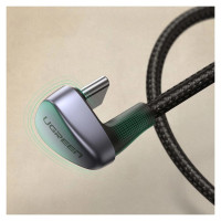 Ugreen nylon angled cable USB cable - USB Type C 1 m 3 A 18 W Quick Charge AFC FCP for gamers gray (70313)