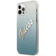 Guess GUHCP12LPCUGLSBL iPhone 12 Pro Max 6.7" blue/blue hardcase Glitter Gradient Script