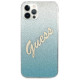 Guess GUHCP12LPCUGLSBL iPhone 12 Pro Max 6.7" blue/blue hardcase Glitter Gradient Script