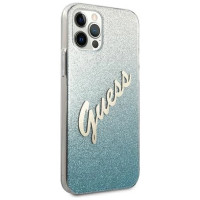 Guess GUHCP12LPCUGLSBL iPhone 12 Pro Max 6.7" blue/blue hardcase Glitter Gradient Script
