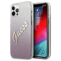 Guess GUHCP12LPCUGLSPI iPhone 12 Pro Max 6.7" pink/pink hardcase Glitter Gradient Script