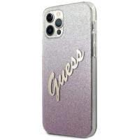 Guess GUHCP12LPCUGLSPI iPhone 12 Pro Max 6.7" pink/pink hardcase Glitter Gradient Script
