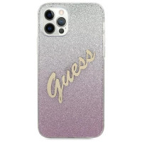 Guess GUHCP12LPCUGLSPI iPhone 12 Pro Max 6.7" pink/pink hardcase Glitter Gradient Script