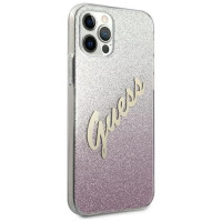 Guess GUHCP12LPCUGLSPI iPhone 12 Pro Max 6.7" pink/pink hardcase Glitter Gradient Script