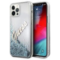 Guess GUHCP12LGLVSBL iPhone 12 Pro Max 6.7" blue/blue hardcase Glitter Vintage Script