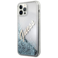 Guess GUHCP12LGLVSBL iPhone 12 Pro Max 6.7" blue/blue hardcase Glitter Vintage Script