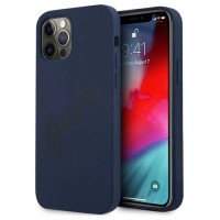 Guess GUHCP12LLSVSBL iPhone 12 Pro Max 6.7" blue/blue hardcase Script Vintage