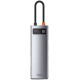Baseus Metal Gleam 8in1 USB-C - USB-C PD 100W HUB 1x HDMI 4K 30Hz 1x SD and microSD card reader 3x USB-A 3.2 1xRJ45 - gray