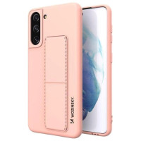 Wozinsky Kickstand Case Silicone Stand Cover for Samsung Galaxy S21 + 5G Pink