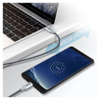 Choetech XCC-1002-GY USB-C - USB-C PD QC cable 100W 5A 480Mb/s 1.8m - gray