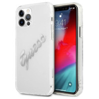 Guess GUHCP12LKTRSVSI iPhone 12 Pro Max 6.7" Transparent hardcase Vintage Script Silver