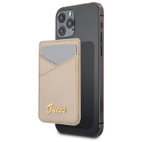 Guess Wallet Card Slot GUWMSSASLGO MagSafe Saffiano gold/gold