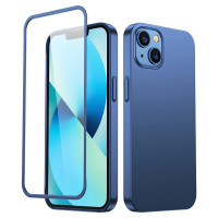 Joyroom 360 Full Case front and back cover for iPhone 13 + tempered glass screen protector blue (JR-BP927 blue)