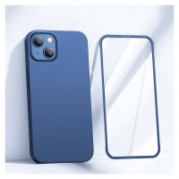 Joyroom 360 Full Case front and back cover for iPhone 13 + tempered glass screen protector blue (JR-BP927 blue)