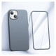 Joyroom 360 Full Case front and back cover for iPhone 13 + tempered glass screen protector grey (JR-BP927 tranish)