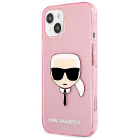 Karl Lagerfeld KLHCP13SKHTUGLP iPhone 13 mini 5,4" różowy/pink hardcase Glitter Karl's Head