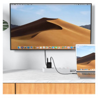 Acefast 2in1 charger GaN 65W USB Type C / USB, adapter HDMI adapter 4K 60Hz (set with cable) black (A17 black)
